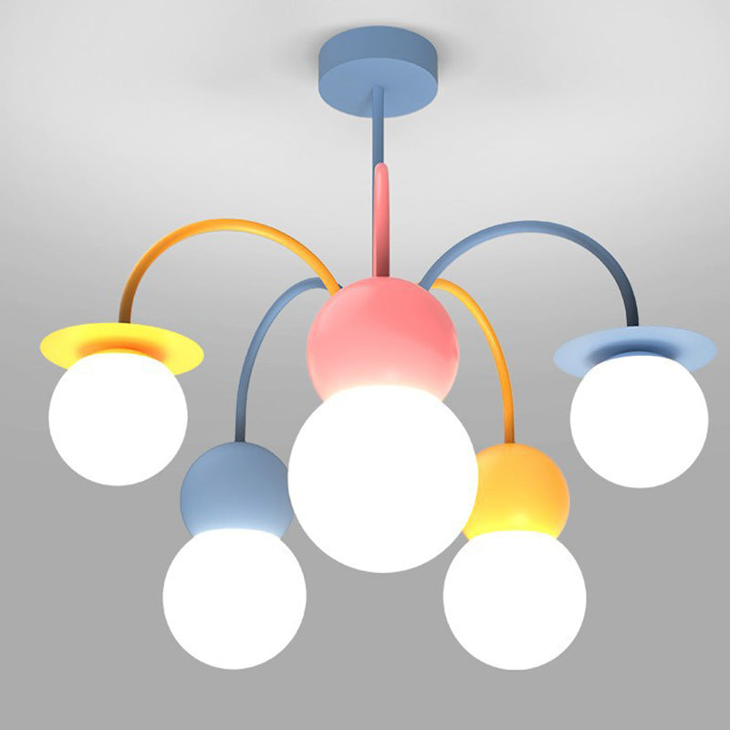 Contemporary Macaron Kids Iron Orb Ceiling Light