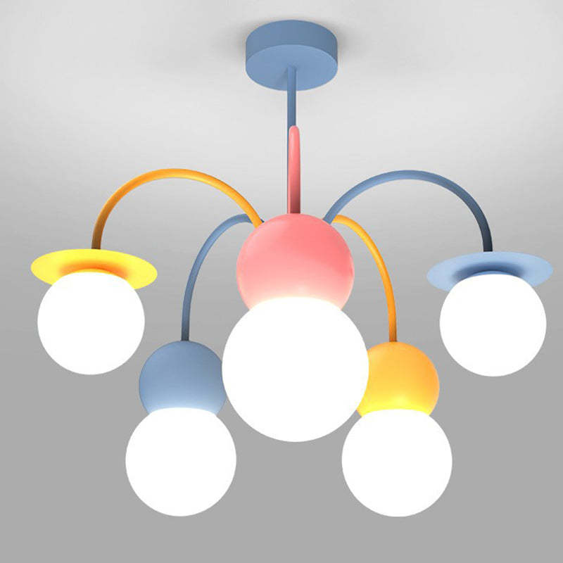 Contemporary Macaron Kids Iron Orb Ceiling Light