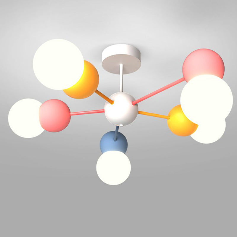 Contemporary Macaron Kids Iron Orb Ceiling Light