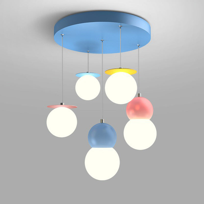 Contemporary Macaron Kids Iron Orb Ceiling Light