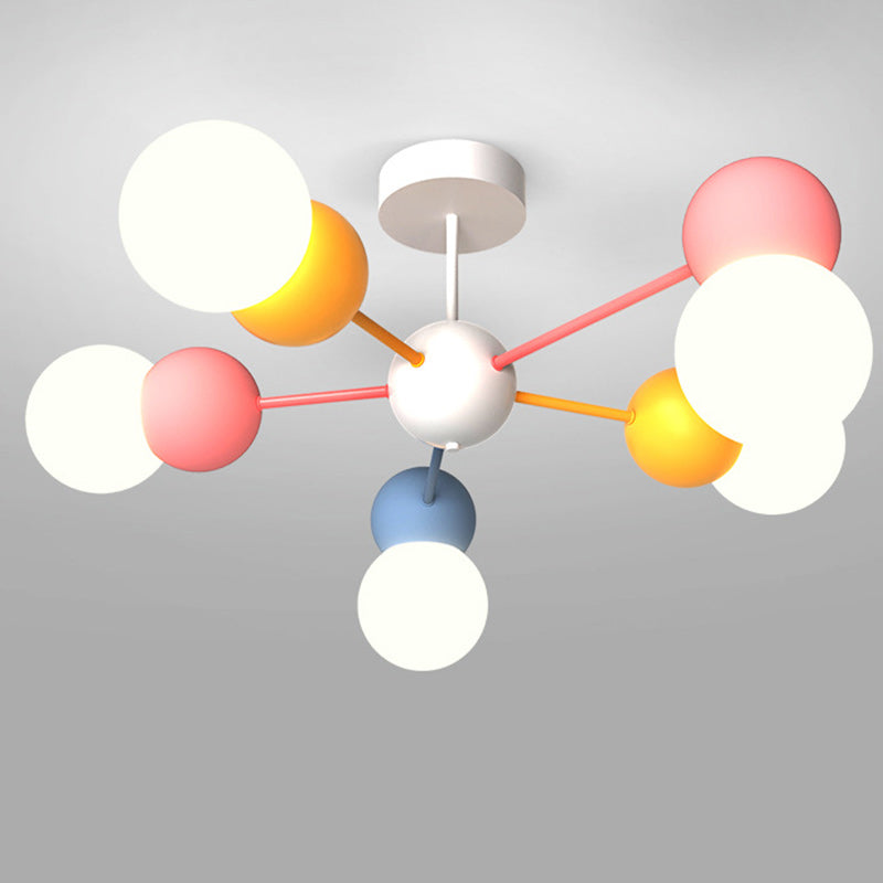 Contemporary Macaron Kids Iron Orb Ceiling Light