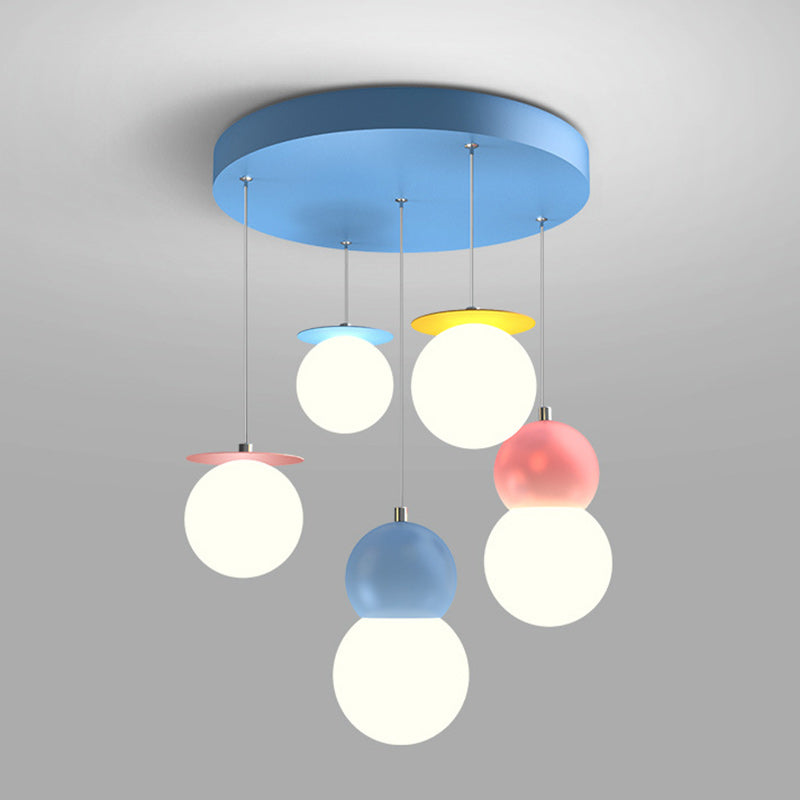 Contemporary Macaron Kids Iron Orb Ceiling Light