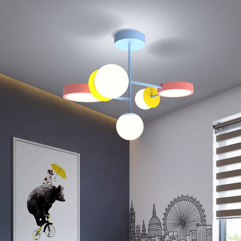 Contemporary Macaron Kids Iron Orb Ceiling Light — A / Infinitely Dimmable / 220V-240V For UK/AU