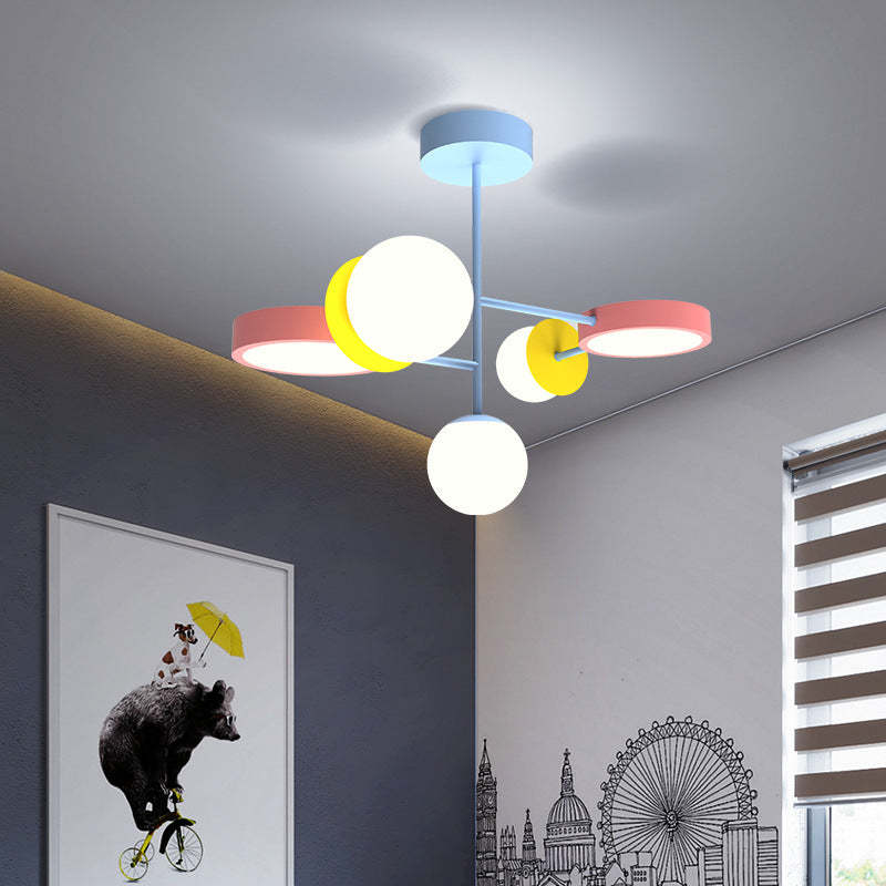 Contemporary Macaron Kids Iron Orb Ceiling Light — A / Infinitely Dimmable / 220V-240V For UK/AU
