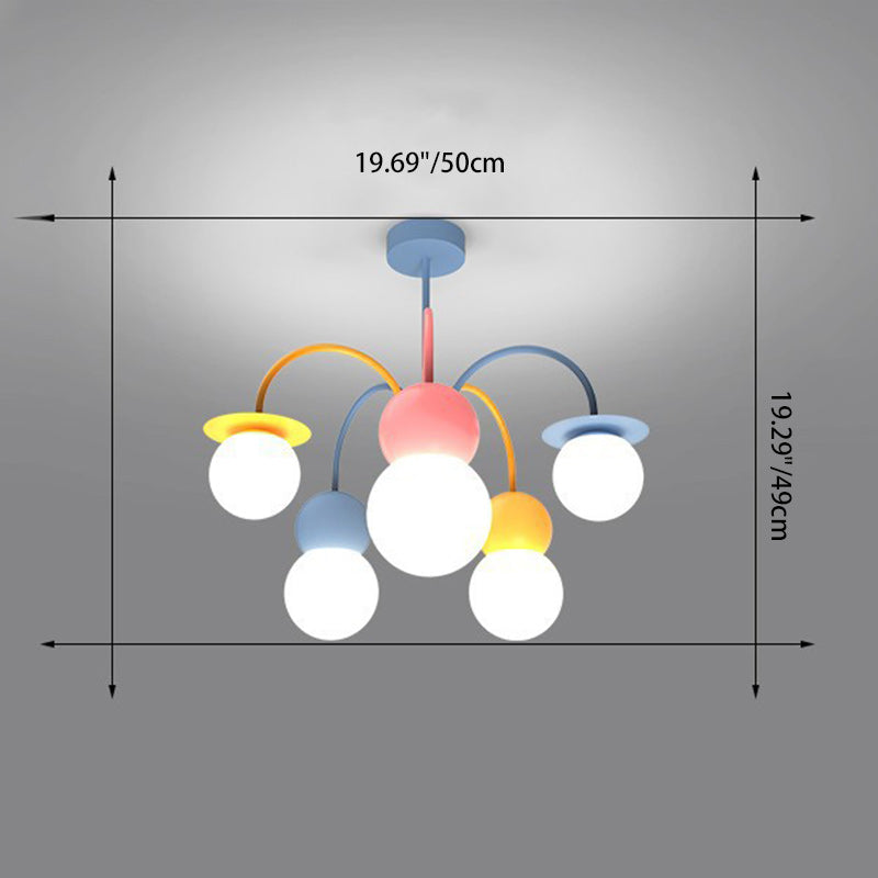 Contemporary Macaron Kids Iron Orb Ceiling Light — C / Infinitely Dimmable / 110V-120V For US/CA