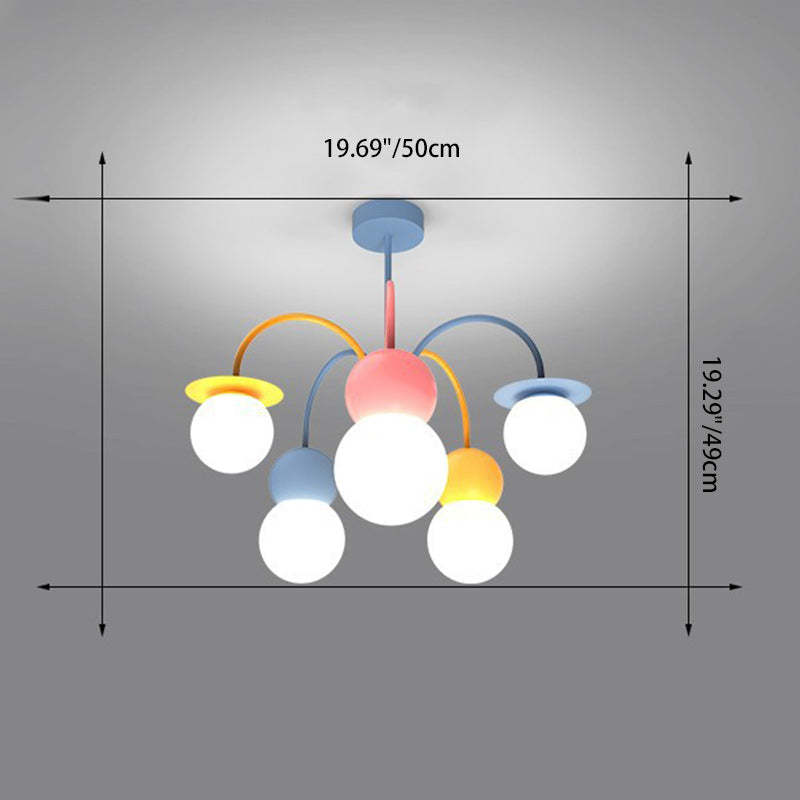 Contemporary Macaron Kids Iron Orb Ceiling Light — C / Infinitely Dimmable / 110V-120V For US/CA