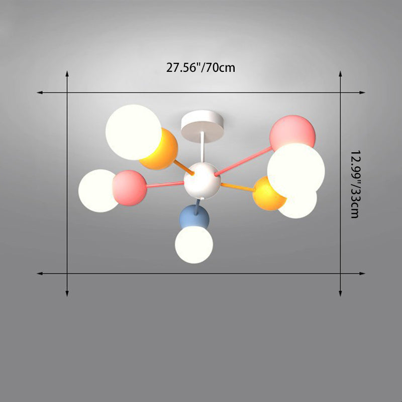 Contemporary Macaron Kids Iron Orb Ceiling Light — C / Infinitely Dimmable / 220V-240V For UK/AU