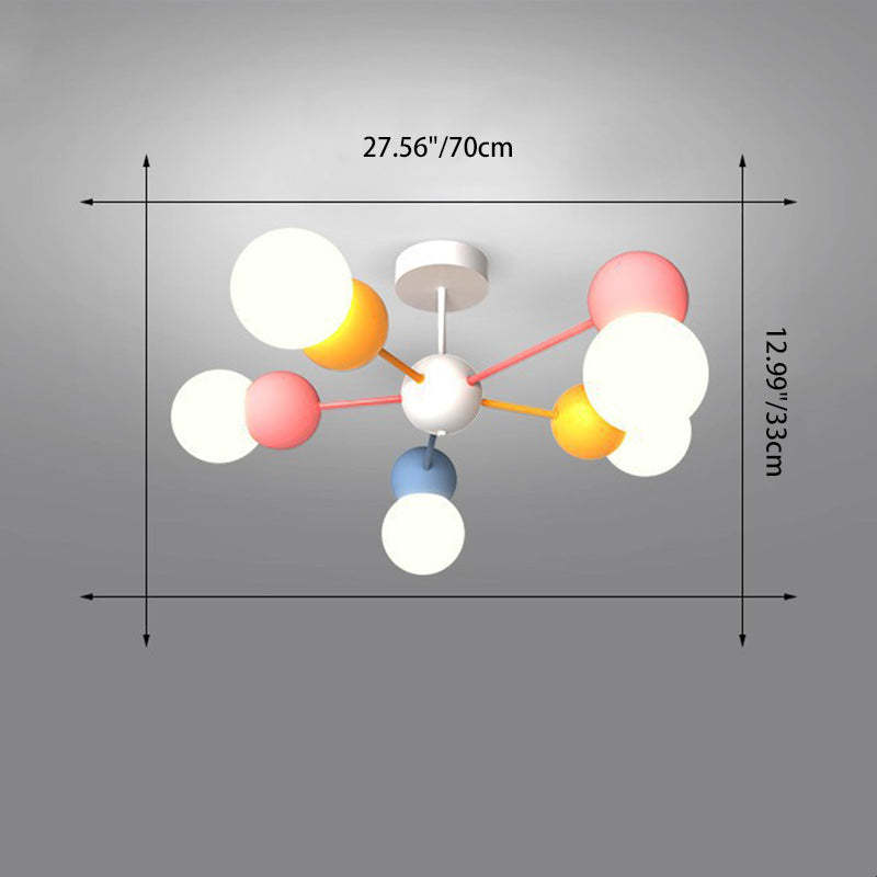 Contemporary Macaron Kids Iron Orb Ceiling Light — C / Infinitely Dimmable / 220V-240V For UK/AU