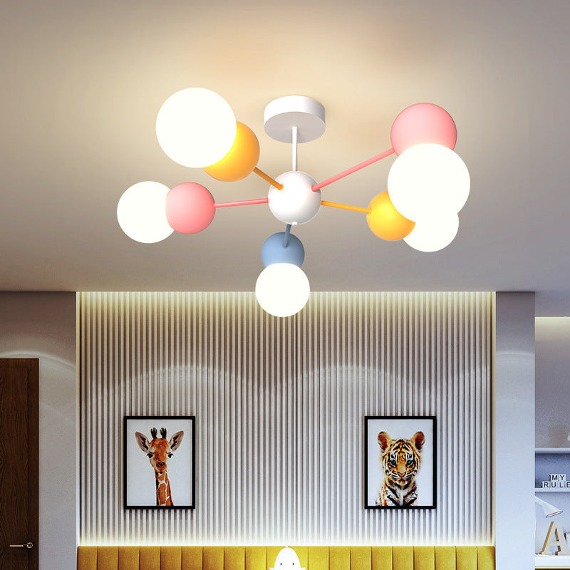 Contemporary Macaron Kids Iron Orb Ceiling Light — B / Infinitely Dimmable / 110V-120V For US/CA