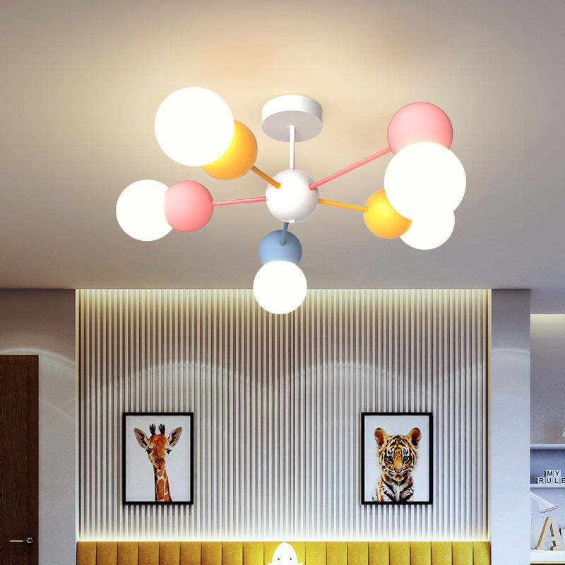 Contemporary Macaron Kids Iron Orb Ceiling Light — B / Infinitely Dimmable / 110V-120V For US/CA