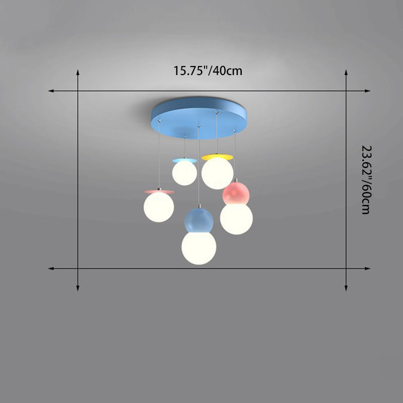 Contemporary Macaron Kids Iron Orb Ceiling Light — B / Infinitely Dimmable / 220V-240V For UK/AU