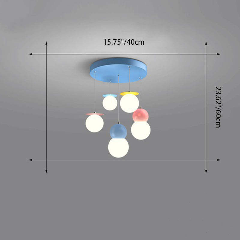 Contemporary Macaron Kids Iron Orb Ceiling Light — B / Infinitely Dimmable / 220V-240V For UK/AU