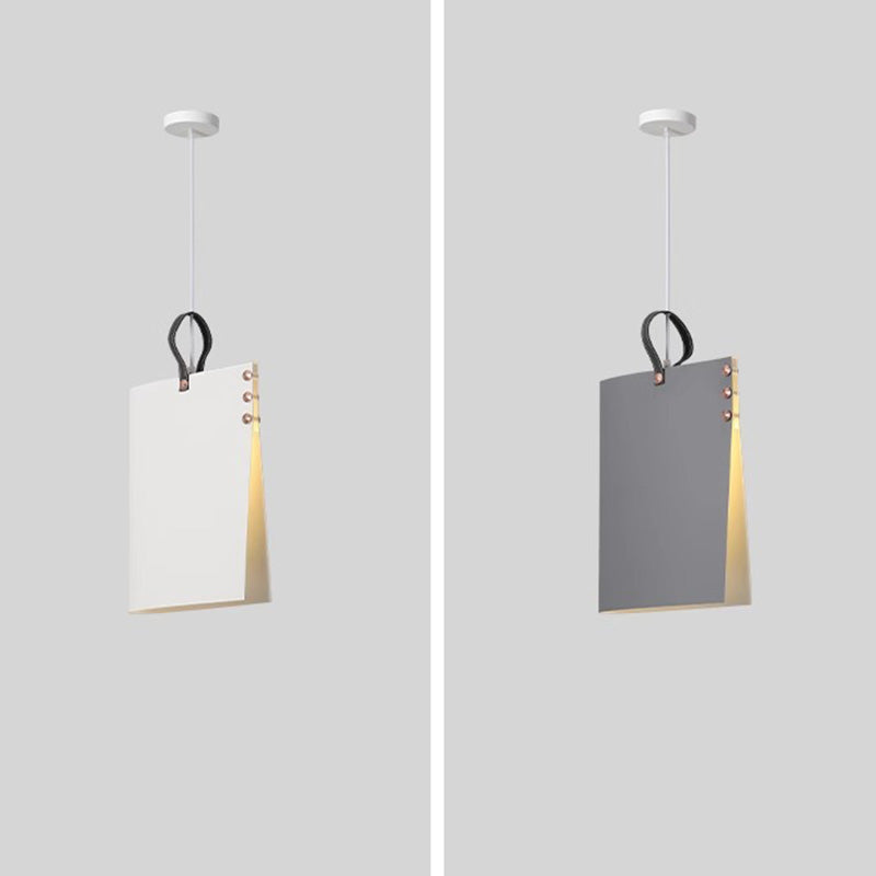 Contemporary Book Rectangle Iron Fabric Pendant Light
