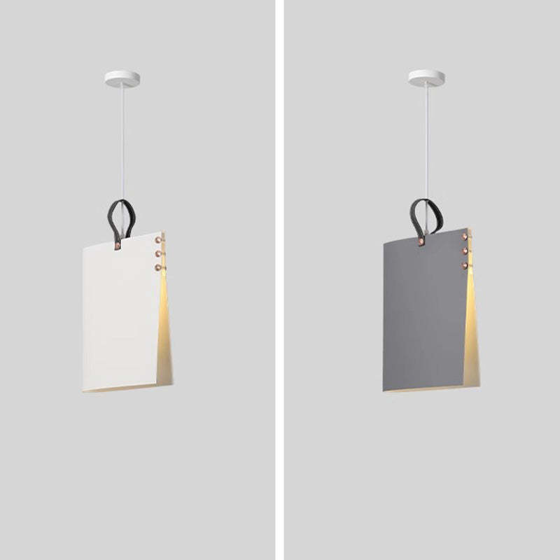 Contemporary Book Rectangle Iron Fabric Pendant Light