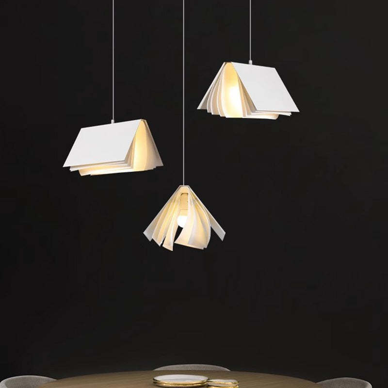 Contemporary Book Rectangle Iron Fabric Pendant Light