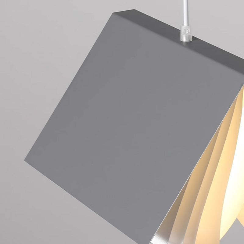 Contemporary Book Rectangle Iron Fabric Pendant Light