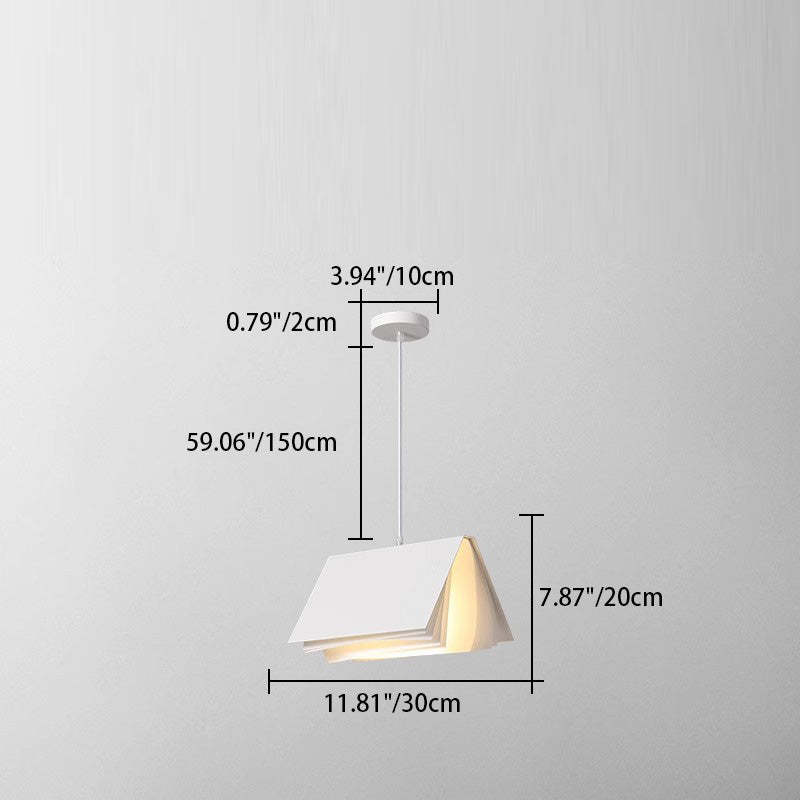 Contemporary Book Rectangle Iron Fabric Pendant Light — Gray / 220V-240V For UK/AU