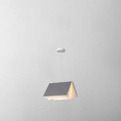 Contemporary Book Rectangle Iron Fabric Pendant Light