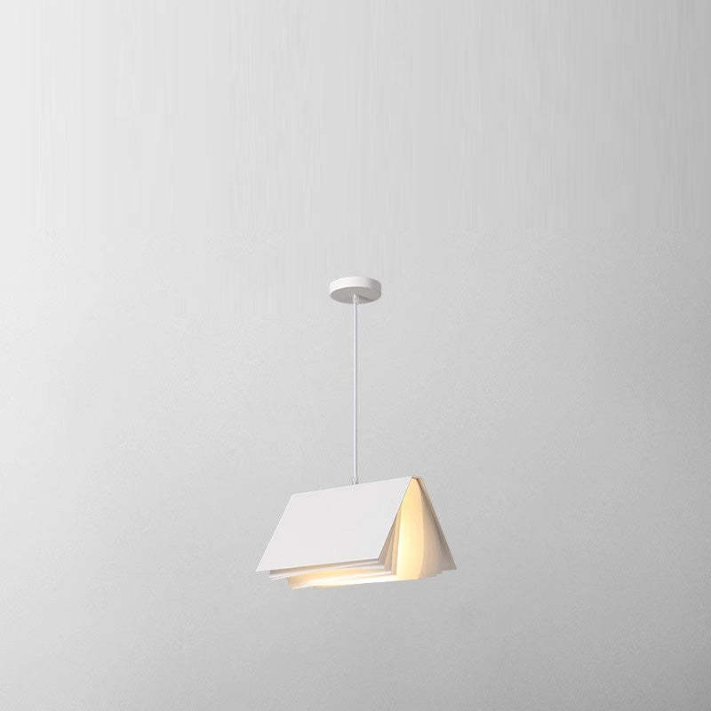 Contemporary Book Rectangle Iron Fabric Pendant Light