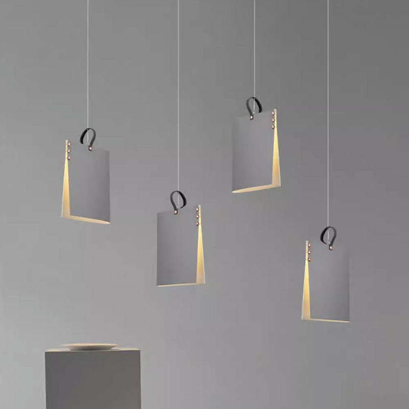 Contemporary Book Rectangle Iron Fabric Pendant Light