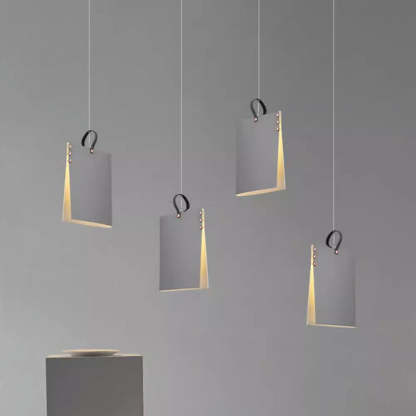 Contemporary Book Rectangle Iron Fabric Pendant Light