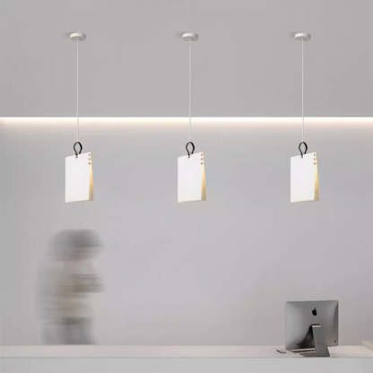 Contemporary Book Rectangle Iron Fabric Pendant Light
