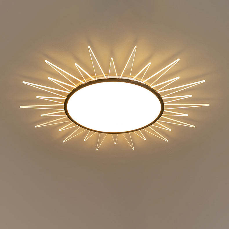 Minimalist Sun Aluminum Acrylic LED Flush Mount Light