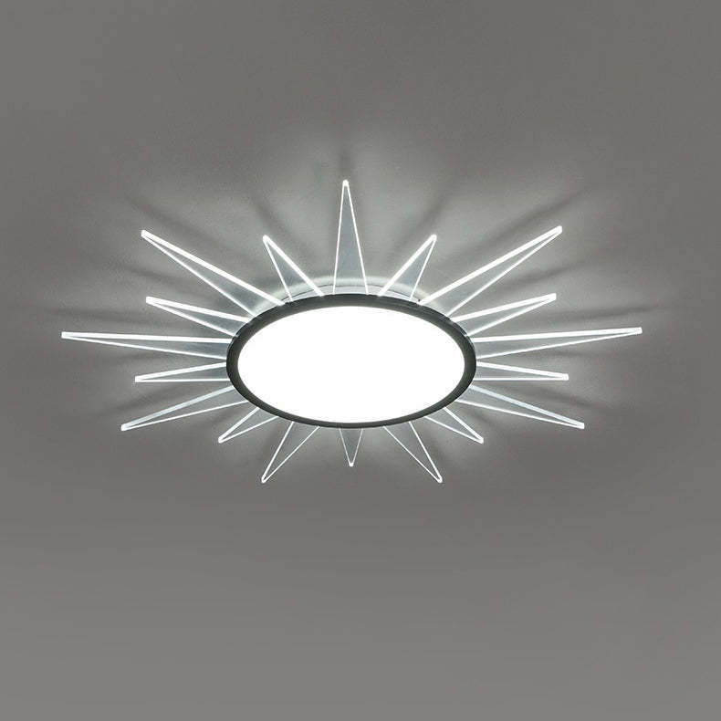 Minimalist Sun Aluminum Acrylic LED Flush Mount Light