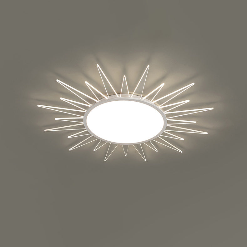 Minimalist Sun Aluminum Acrylic LED Flush Mount Light