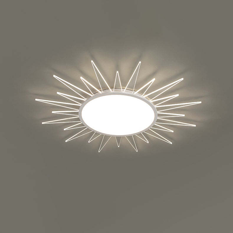 Minimalist Sun Aluminum Acrylic LED Flush Mount Light
