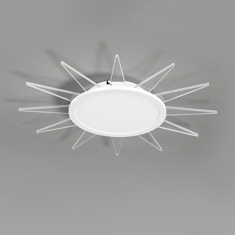 Minimalist Sun Aluminum Acrylic LED Flush Mount Light