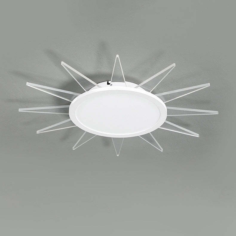 Minimalist Sun Aluminum Acrylic LED Flush Mount Light