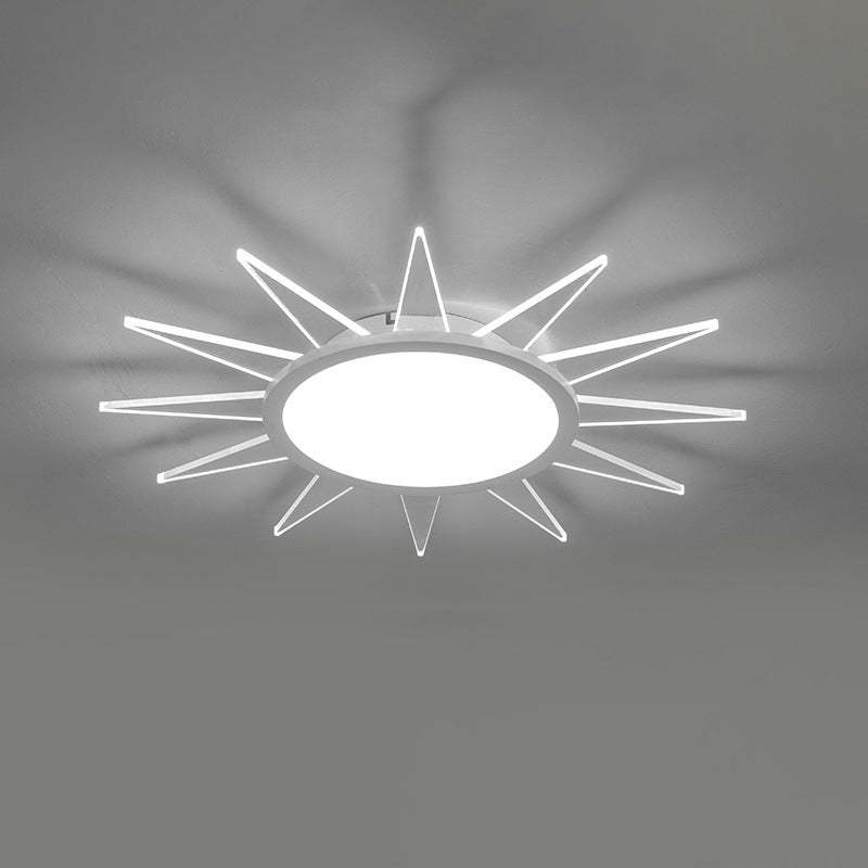 Minimalist Sun Aluminum Acrylic LED Flush Mount Light