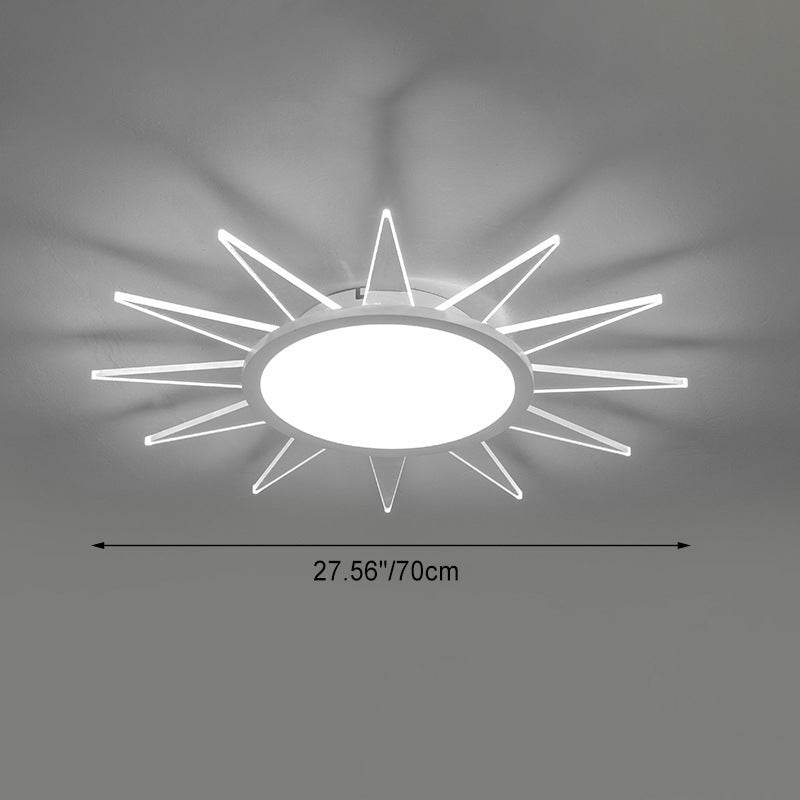 Minimalist Sun Aluminum Acrylic LED Flush Mount Light