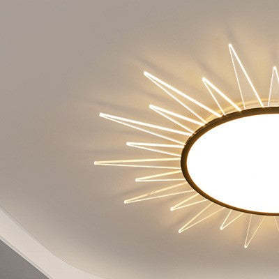 Minimalist Sun Aluminum Acrylic LED Flush Mount Light