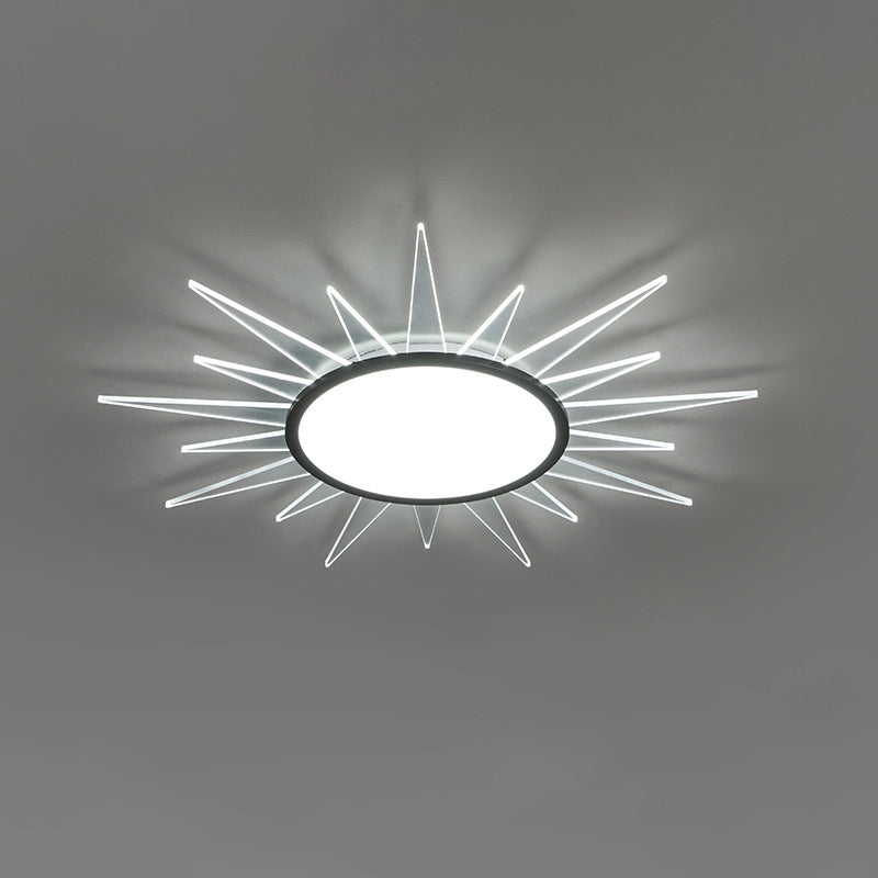 Minimalist Sun Aluminum Acrylic LED Flush Mount Light