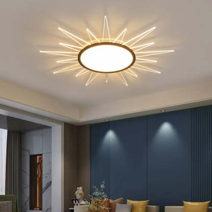 Minimalist Sun Aluminum Acrylic LED Flush Mount Light