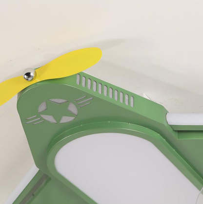 Contemporary Airplane Iron Acrylic LED Flush Mount Fan Light