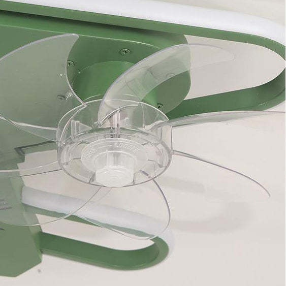 Contemporary Airplane Iron Acrylic LED Flush Mount Fan Light