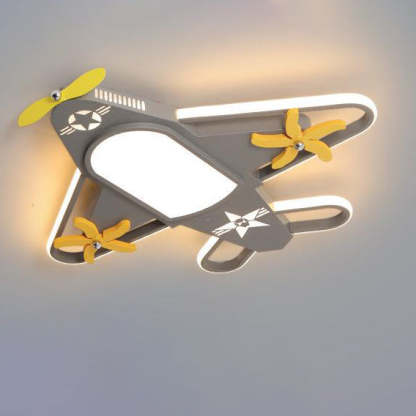 Contemporary Airplane Iron Acrylic LED Flush Mount Fan Light