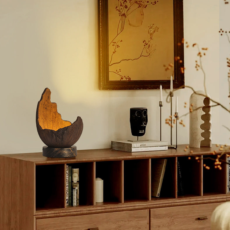 Art Deco Eggshell Oval Ceramic Table Lamp