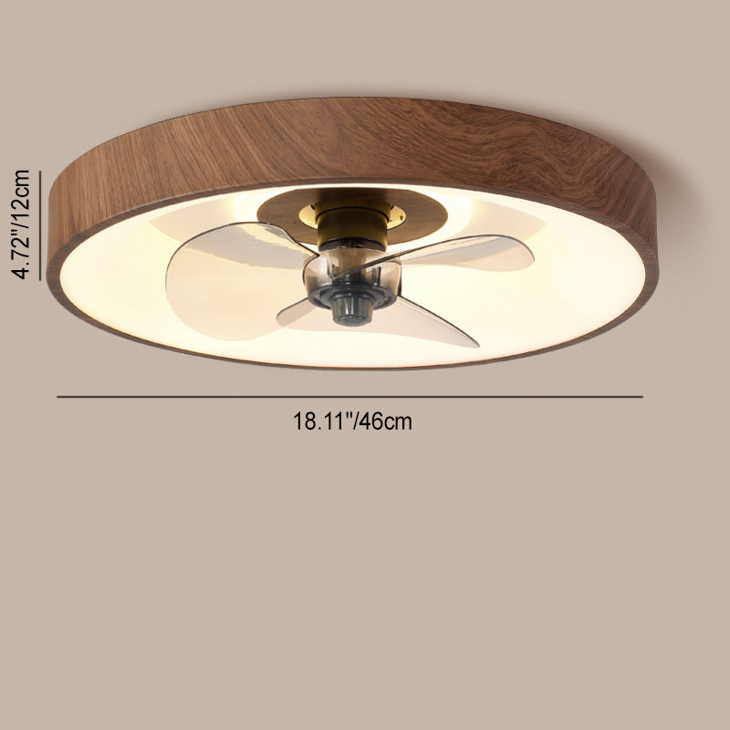 Modern Round Iron Acrylic LED Flush Mount Fan Light