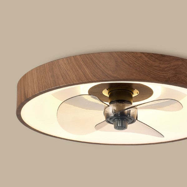 Modern Round Iron Acrylic LED Flush Mount Fan Light