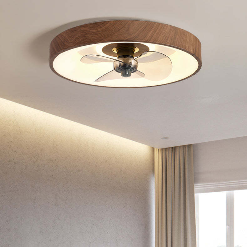 Modern Round Iron Acrylic LED Flush Mount Fan Light
