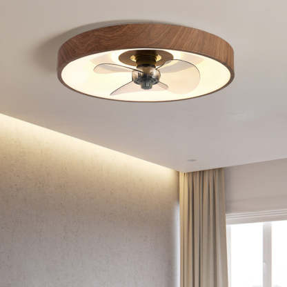 Modern Round Iron Acrylic LED Flush Mount Fan Light