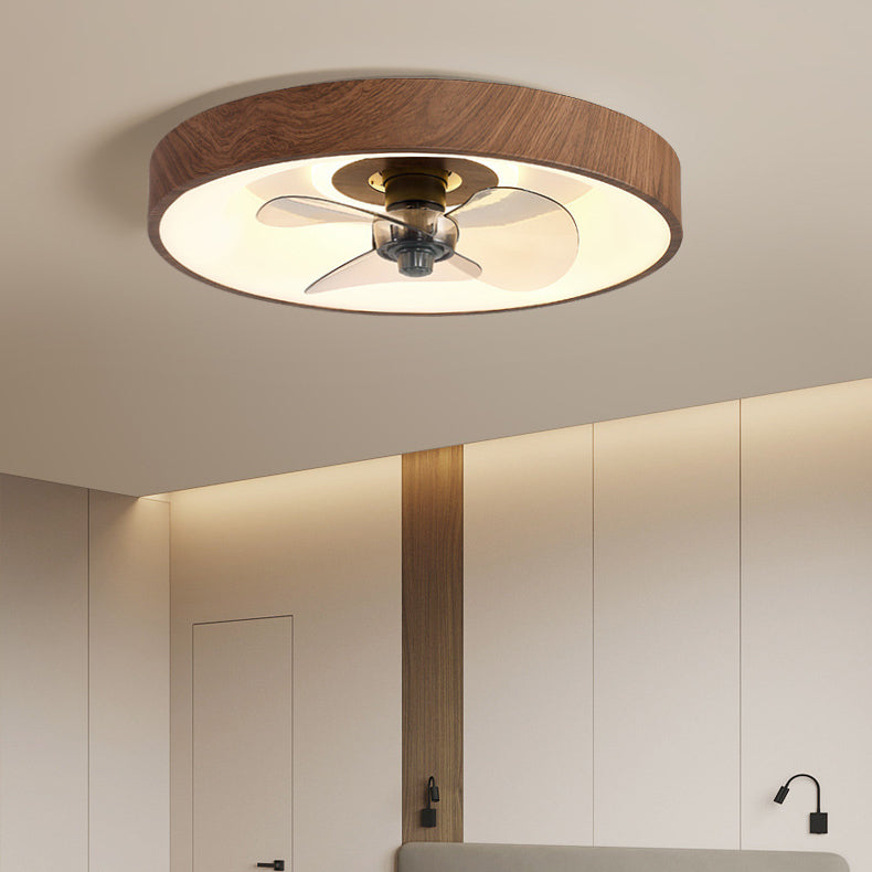 Modern Round Iron Acrylic LED Flush Mount Fan Light