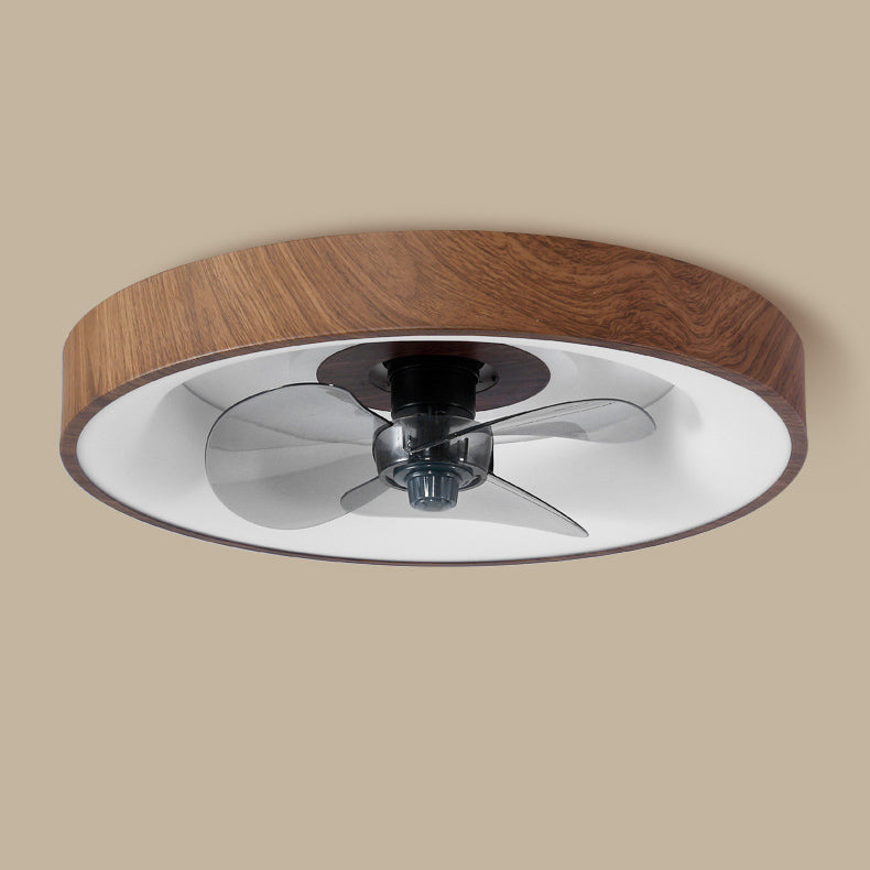 Modern Round Iron Acrylic LED Flush Mount Fan Light