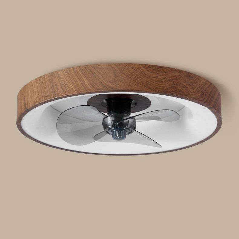 Modern Round Iron Acrylic LED Flush Mount Fan Light
