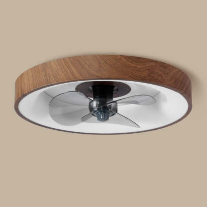 Modern Round Iron Acrylic LED Flush Mount Fan Light
