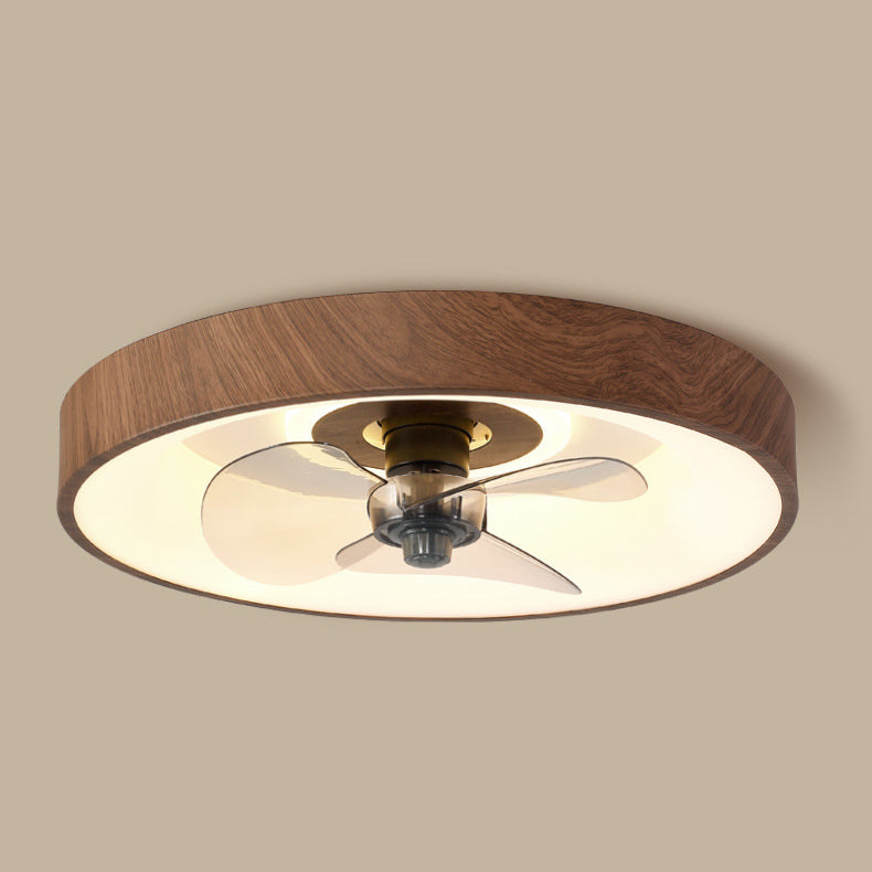 Modern Round Iron Acrylic LED Flush Mount Fan Light